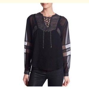 The Kooples black sheer blouse